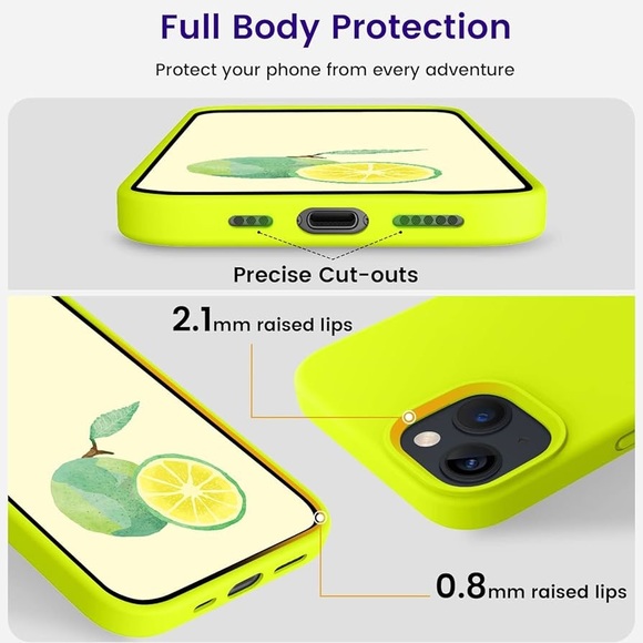 OTOFLY Designed for iPhone 13 Phone Case, Silicone Fluorescent Yellow(105) - Picture 5 of 8